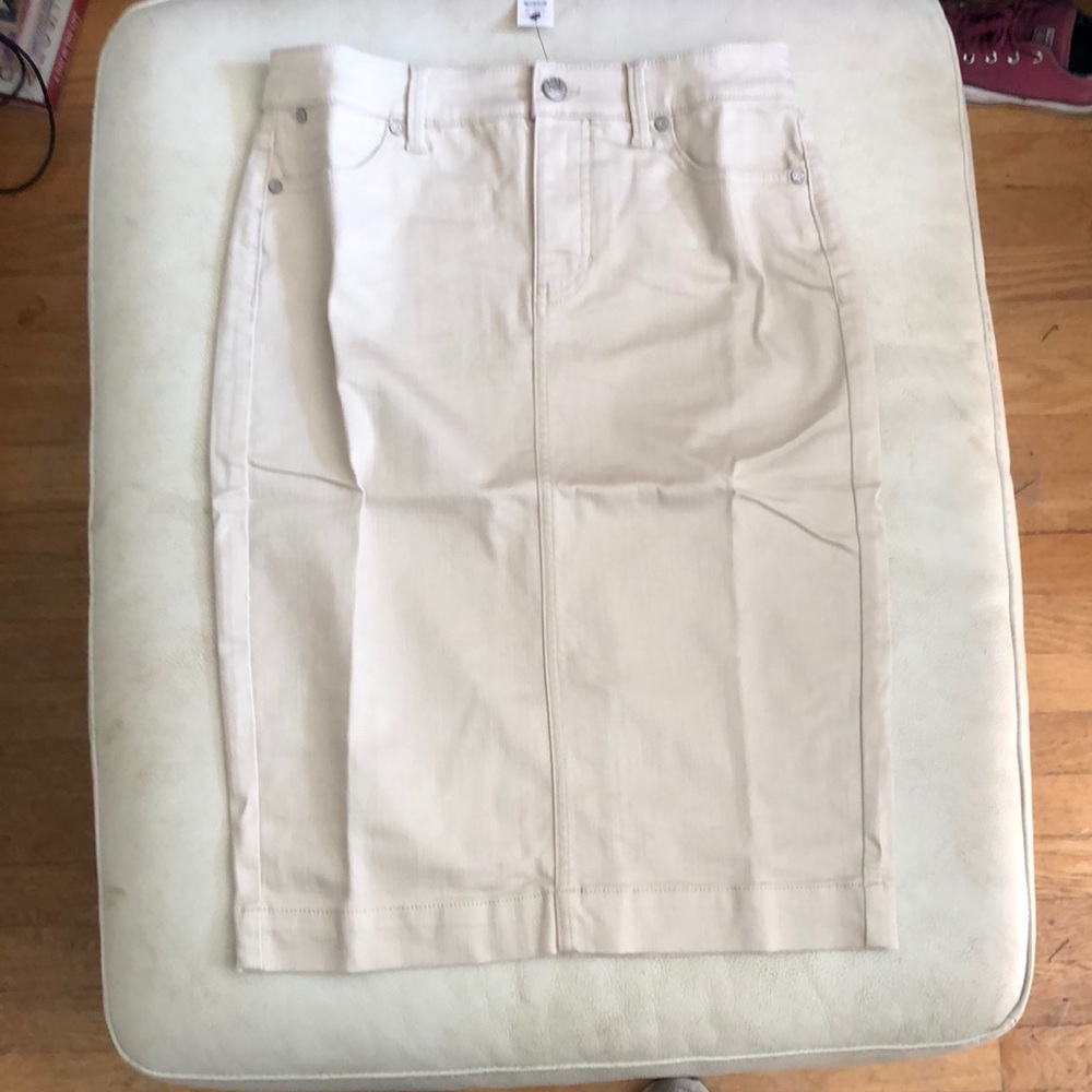 Talbots NWT light khaki denim pencil skirt